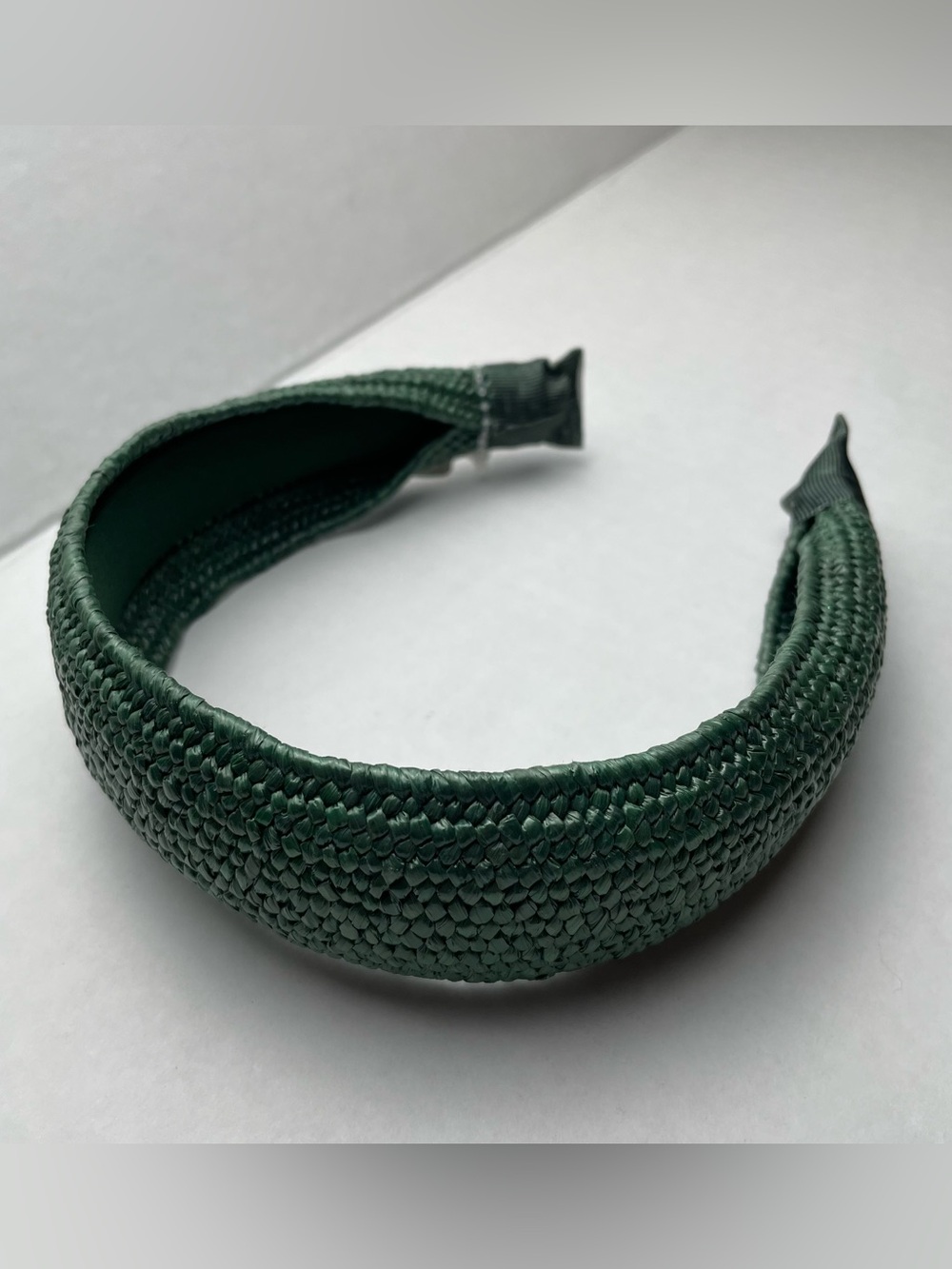 Claires Headband Women’s Green Wicker Woven Wide Band